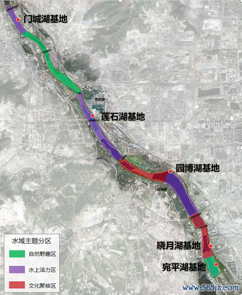 “两园一河”水上结合步地场景亮相，沿线5大湖泊结婚水失业基地